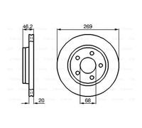 BOSCH 2x Disques de Frein Arrière 269 Ventilé Aéré Internement pour Audi A8 4D2