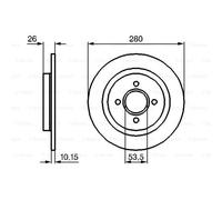 BOSCH 2x Disques de Frein Arrière 281 Plein pour Ford Daw Dbw Dnw 0 986 479 049