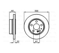 BOSCH 2x Disques de Frein Arrière 300 Ventilé Aéré Internement pour