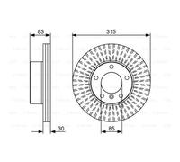 BOSCH 2X Disques De Frein Ventilés Huile 0 986 479 568