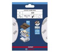 Bosch 2x Feuille abrasive pour ponçage manuel EXPERT W480 Web 1/4 (pour Bois dur, Peinture sur bois, Ø 115x140 mm, Grain 320, Professional Accessoire Ponçage manuel)