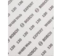 Bosch 2x Feuille abrasive pour ponçage manuel EXPERT W480 Web 1/4 (pour Bois dur, Peinture sur bois, Ø 115x140 mm, Grain 120, Professional Accessoire Ponçage manuel)