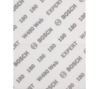 Bosch 2x Feuille abrasive pour ponçage manuel EXPERT W480 Web 1/4 (pour Bois dur, Peinture sur bois, Ø 115x140 mm, Grain 180, Professional Accessoire Ponçage manuel)