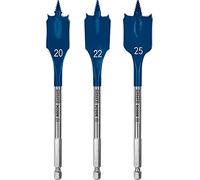Bosch 3x Coffrets de mèches plates EXPERT Self Cut Speed (pour Bois résineux, Panneau aggloméré, Ø 20,0, 22,0, 25,0 mm, Professional Accessoire Perceuses/visseuses rotatives)