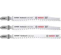 Bosch 3x Kit de lames de scie sauteuse EXPERT Hardwood 2-side clean | pour Panneaux plastifiés, Comptoir de cuisine, Longueur 117 mm Professional Accessoire Scie sauteuse