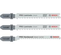 Bosch 3x Lames Scie Sauteuse PRO Laminate | pour Parquet, Vinyle stratifié solide, PVC, Longueur mm Professional Accessoire Scie sauteuse