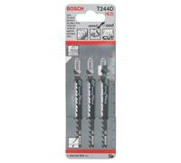 Bosch 3x Stichsägeblatt T 244 D Speed for Wood (für weiches Holz, Kurvenschnitt, Professional Zubehör Stichsäge)