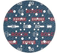 Bosch 50x Disque abrasif sur support plastique résistant et flexible EXPERT O780, 150 mm (pour Bois dur, Peinture sur bois, Ø 150 mm, Grain 80, Professional Accessoire Ponceuse excentrique)