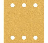 Bosch 50x Feuilles abrasives EXPERT C470 à 6 trous (pour Peinture sur bois, Bois dur, Ø 115x107 mm, Grain 60, Professional Accessoire Ponceuse vibrante)