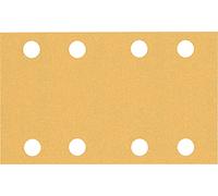 Bosch 50x Feuilles abrasives EXPERT C470 à 8 trous (pour Peinture sur bois, Bois dur, Ø 80x133 mm, Grain 120, Professional Accessoire Ponceuse vibrante)