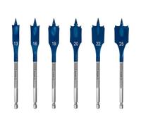 Bosch 6x Coffret de mèches plates EXPERT Self Cut Speed (pour Bois résineux, Panneau aggloméré, Ø 13-25 mm, Professional Accessoire Perceuses)