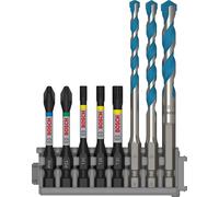 Bosch 8x PRO Impact Set avec forets multi-construction et insert Pick and Click (pour Béton, Carreaux tendres, 215 x 120 mm, Professional Accessoire Visseuse, Visseuse)