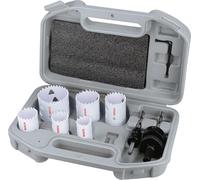 Bosch 9x Coffret de scies trépans à filetage Multi Material | pour Acier, Cloison sèche, Ø 24, 27, 32, 35, 40, 52 mm Professional Accessoire Perceuses