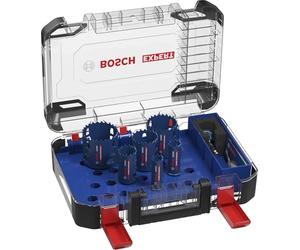 Bosch 9x Coffret universel de scies trépans EXPERT Multi Material PC Plus | pour Bois avec métal, Brique, Ø 22-68 mm Professional Accessoire Perceuses