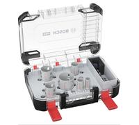 Bosch 9x PRO Multi Material Power Change Plus Hole Saw Set - Transparent Case (for Softwood, Drywall, Ø 22, 29, 35, 44, 51, 65 mm, Professional Accessory Rotary Drill/Drivers)
