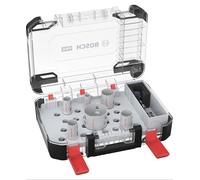 Bosch 9x PRO Multi Material Power Change Plus Lochsäge-Set - Transparentes Etui (für Weichholz, Trockenbauwand, Ø 19, 25, 30, 35, 40, 68 mm, Professional Zubehör Bohrmaschine/Schrauber)