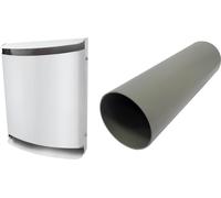 BOSCH Accessoires ventilation décentralisée LRE 160 W Kit d'encastrement de ventilateur, hotte extérieure métallique blanche - 7735600373