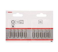 Bosch Accessories 10 Pièces Jeu de Embouts de Vissage Qualité Extra-dure pour Vis Torx, T25 Epaisseur, 25mm Longueur