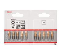 Bosch Accessories 10 Pièces Jeu de Embouts de Vissage Qualité Max Grip pour Vis Cruciformes, PH2 Epaisseur, 25mm Longueur