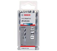 Bosch Accessories 10x forets hélicoïdaux HSS PointTeQ (pour métal, 4,6 x 47 x 80 mm, accessoires pour perceuses-visseuses)