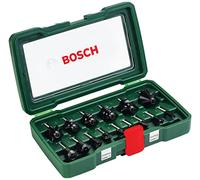 Bosch Accessories 15 pièces Ensemble de fraises au carbure (pour le bois, emmanchement Ø 1/4", accessoires défonceuse)