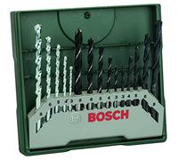Bosch Set de forets mini X-Line 15 éléments pour métal, bois et pierre