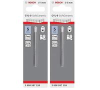 Bosch Accessories 1x Jeu de forets pour carrelage CYL-9 SoftCeramic (pour les carreaux de céramique tendres, Ø 5 x 70 mm, accessoires perceuses) (Lot de 2)
