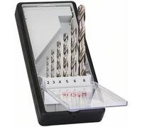 Bosch Accessories 2607010529 HSS Jeu de forets pour le métal 6 pièces 2 mm, 3 mm, 4 mm, 5 mm, 6 mm, 7 mm, 8 mm meulé DIN 338 tige