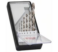 Bosch Accessories 2607010529 HSS Jeu de forets pour le métal 6 pièces 2 mm, 3 mm, 4 mm, 5 mm, 6 mm, 7 mm, 8 mm meulé DIN 338 tige cylindrique 1 set