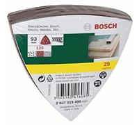 Feuille abrasive Delta avec bande auto-agrippante, perforé Bosch Accessories 2607017110 Grain 240 Cote d'encoignure 93 mm 25 pc(s)