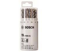 Bosch Accessories 2607018361 HSS Jeu de forets pour le métal 19 pièces meulé DIN 338 tige cylindrique 1 set