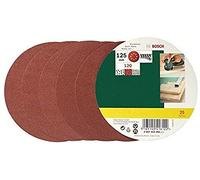Bosch Accessories 2607019494 Lot de feuilles abrasives pour Ponceuse excentrique Grain 120/125 mm 25 pièces Argent