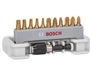 Bosch Accessories 2608522126 Set de 11 Embouts de vissage avec porte-embout ph1/ ph2/ ph3/ pz1/ pz2/ pz3/ t10/ t15/ t20/ t25/ t30/ 25 mm