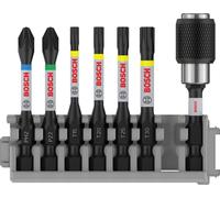 Bosch Set d'embouts PRO Impact 8 pièces PH2 PZ2 T15 T20 T25 T30 porte-embout Quick Change Pick and Click