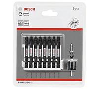 Bosch Accessories 2608522345 Jeu de 9 tournevis à double embout avec commande Impact Control T/PZ/PH/SL et douille magnétique Longueur 65 mm