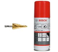 Bosch Accessories 2608587433 Fraise étagée queue six pans Longueur 70,5 mm Exécution HSS-TIN + Bosch Accessories 2607001409 Huile de coupe universelle