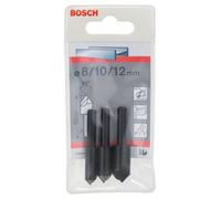 Bosch Accessories 2608596667 Jeu de fraises coniques 3 pièces 8 mm, 10 mm, 12 mm HSS tige cylindrique 1 set