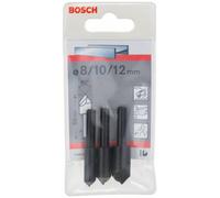 Bosch Accessories 2608596667 Jeu de fraises coniques 3 pièces 8 mm, 10 mm, 12 mm HSS tige cylindrique 1 set