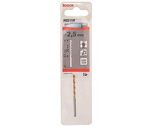 Bosch Accessories 2608596676 Foret à métaux rectifié HSS-TIN DIN 338 Ã˜ 2,5 mm
