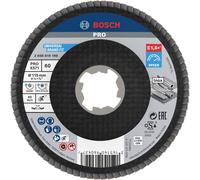 Bosch 1x Plateau à lamelles PRO Metal X571, version bombée pour X-Lock (pour Acier, Acier inoxydable, Ø 115 mm, Grain 60, Professional Accessoire Petite meuleuse angulaire)
