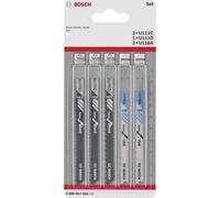 Bosch Accessories 2608667855 Jeu de lames de scie sauteuse Basic for Wood and Metal, 5 pièces, tige universelle 5 pces