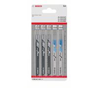 Bosch Accessories 2608667855 Jeu de lames de scie sauteuse Basic for Wood and Metal, 5 pièces, tige universelle 5 pces