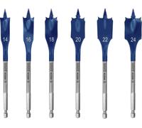 Bosch Accessories 2608900332 Jeu de mèches à bois plates 6 pièces 14 mm, 16 mm, 18 mm, 20 mm, 22 mm, 24 mm Longueur totale 152 mm