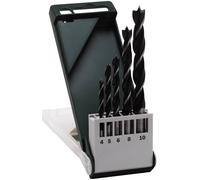 Bosch Accessories 2609255214 Jeu de forets pour le bois 5 pièces 4 mm, 5 mm, 6 mm, 8 mm, 10 mm tige cylindrique 1 set