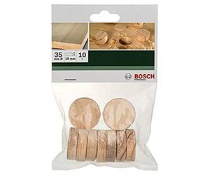 Bosch Accessories 2609255324 Set de 10 bouchons en hêtre Diamètre 35 mm Epaisseur 10 mm