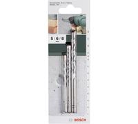 Bosch Accessories 2609255416 carbure de tungstène Jeu de forets pour béton 3 pièces 5 mm, 6 mm, 8 mm tige cylindrique 1 set