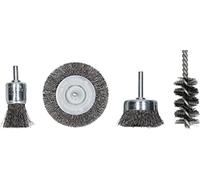 Bosch Accessories 2609256553 Assortiments de 4 brosses: Brosse circulaire/Brosse pinceau/Brosse cylindrique/Brosse boisseau Queue de 6 mm