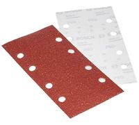 Bosch Accessories 2609256A81 Feuilles abrasives pour Ponceuses vibrantes 93 x 185 Nombre de trous 8 Grain 60 Lot de 10 feuilles