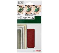 Bosch Accessories 2609256A82 Feuilles abrasives pour Ponceuses vibrantes 93 x 185 Nombre de trous 8 Grain 80 Lot de 10 feuilles