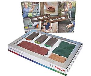 Bosch Accessories Abrasifs appliqués/polissage - - Lot de 15 pièces boîte de projection (accessoire pour projets abrasifs)